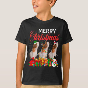 Christmas Pajama Guinea pig Lover Xmas Tree Lights T-Shirt