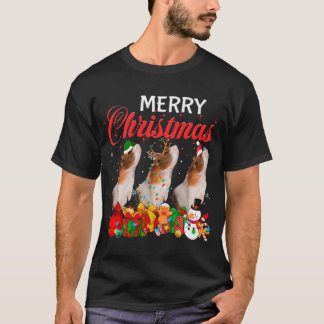 Christmas Pajama Guinea pig Lover Xmas Tree Lights T-Shirt