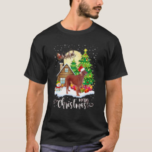 Christmas Pajama Irish Setter Tree Xmas Dog Dad Mo T-Shirt