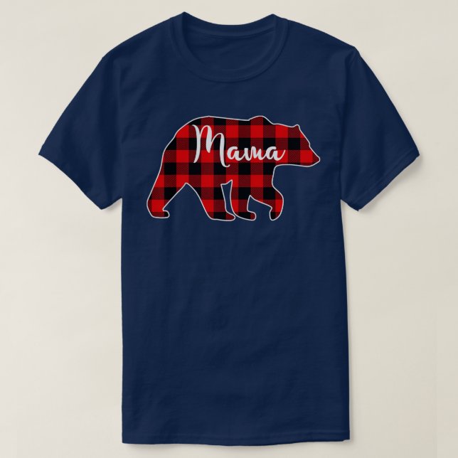 Christmas Pajama Matching Family Red Plaid Mama Be T-Shirt (Design Front)