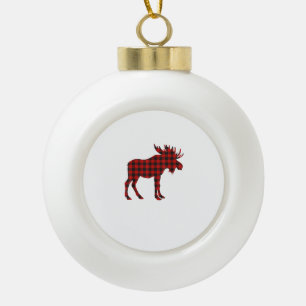 Christmas Pajama Moose Tee Animal Pyjamas Xmas Gif Ceramic Ball Christmas Ornament