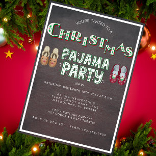 Christmas Pajama Party Holiday Invitation