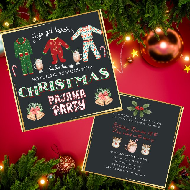 Christmas Pajama Party Holiday Invitation (Creator Uploaded)