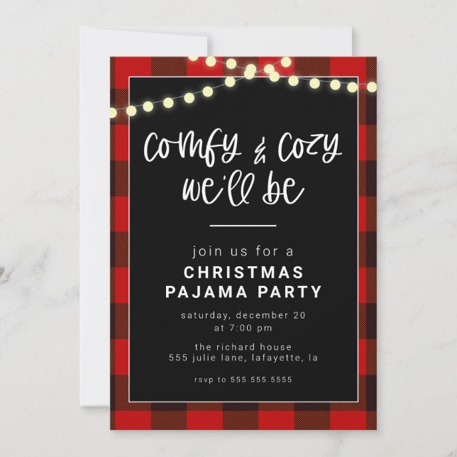 Christmas Pajama Party Invitation (Front)