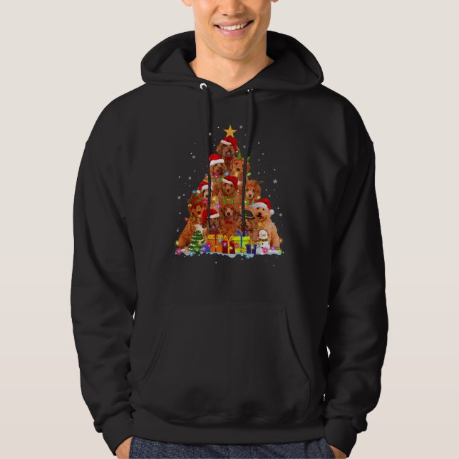 Christmas Pajama Poodle Tree Xmas Gifts Dog Dad Mo Hoodie (Front)