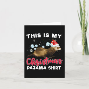 Christmas Pajama Santa Ferret Lover Card