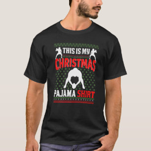 Christmas Pajama Santa Hat USA American Football S T-Shirt