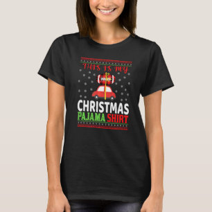Christmas Pajama Santa Hat USA American Football S T-Shirt