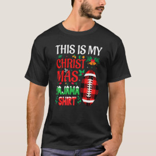 Christmas Pajama Santa Hat USA American Football S T-Shirt
