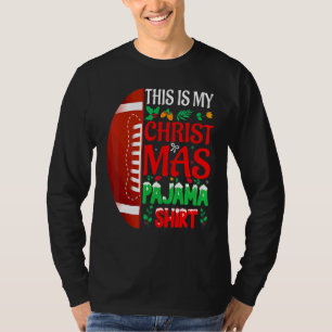 Christmas Pajama Santa Hat USA American Football S T-Shirt