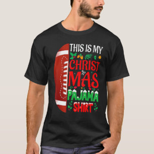 Christmas Pajama Santa Hat USA American Football S T-Shirt