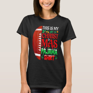 Christmas Pajama Santa Hat USA American Football S T-Shirt