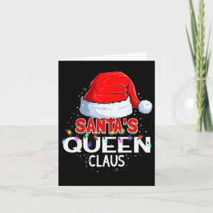 Christmas Pajama Santa's Queen Claus Matching  Card
