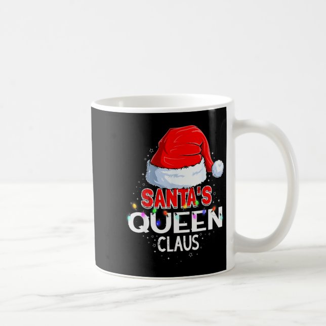 Christmas Pajama Santa's Queen Claus Matching  Coffee Mug (Right)