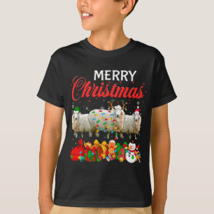 Christmas Pajama Sheep Lover Xmas Tree Lights Anim T-Shirt