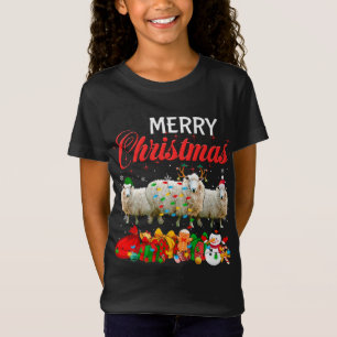 Christmas Pajama Sheep Lover Xmas Tree Lights Anim T-Shirt