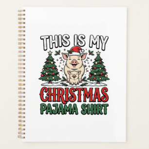 Christmas Pajama Shirt Cute Pig Holiday Vector Des Planner