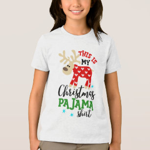 Christmas Pajama Shirt Cute Reindeer Festive