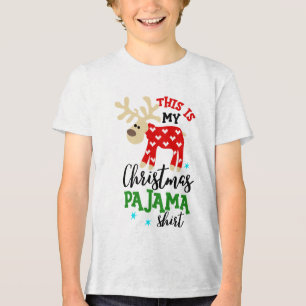 Christmas Pajama Shirt Cute Reindeer Festive