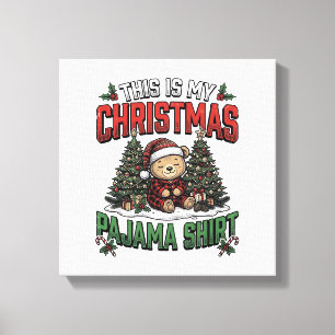 Christmas Pajama Shirt Cute Vintage Holiday Tee_1 Canvas Print