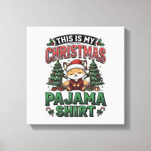 Christmas Pajama Shirt Cute Vintage Holiday Tee_1 Canvas Print