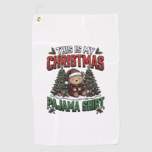 Christmas Pajama Shirt Cute Vintage Holiday Tee_1 Golf Towel