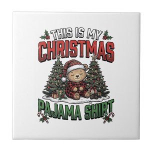 Christmas Pajama Shirt Cute Vintage Holiday Tee_1 Tile