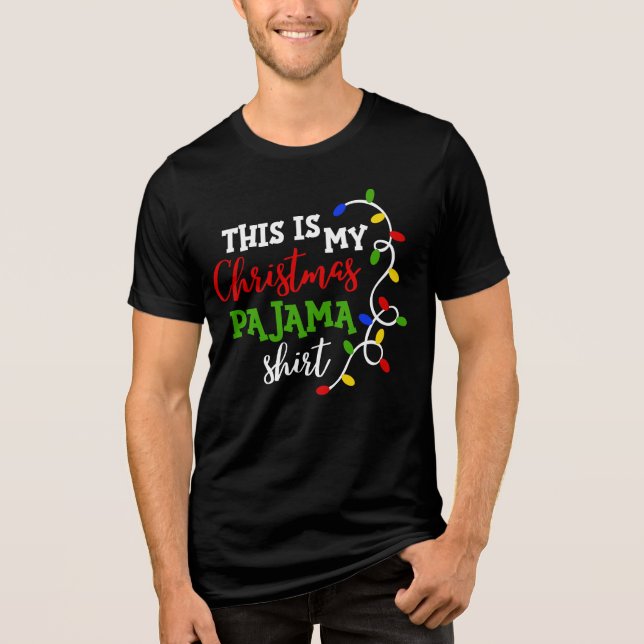 Christmas Pajama Shirt Festive Lights Holidays (Front)