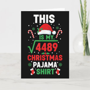 Christmas Pajama Shirt Funny 67 Six Seven Square R Card