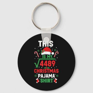 Christmas Pajama Shirt Funny 67 Six Seven Square R Key Ring