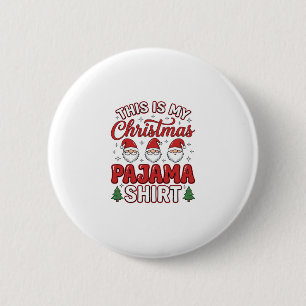 Christmas Pajama Shirt Gnome Holiday Design 6 Cm Round Badge