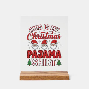 Christmas Pajama Shirt Gnome Holiday Design Acrylic Sign