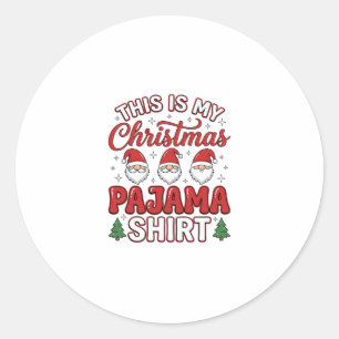 Christmas Pajama Shirt Gnome Holiday Design Classic Round Sticker