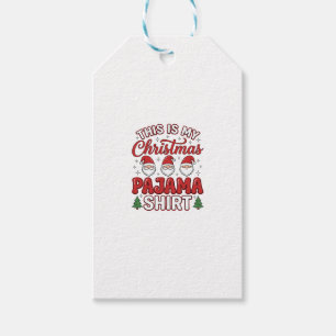 Christmas Pajama Shirt Gnome Holiday Design Gift Tags