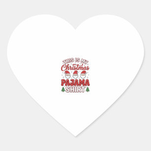 Christmas Pajama Shirt Gnome Holiday Design Heart Sticker