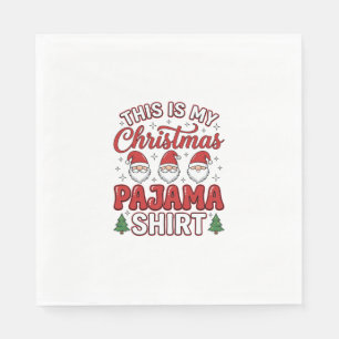 Christmas Pajama Shirt Gnome Holiday Design Napkin