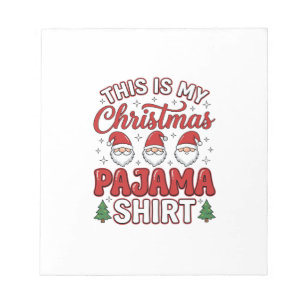 Christmas Pajama Shirt Gnome Holiday Design Notepad
