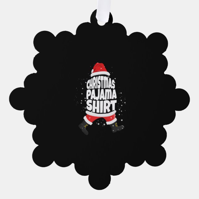 Christmas Pajama Shirt I Family Christmas Santa Tree Decoration Card (Front)