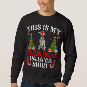 Christmas Pajama Shirt Lights Santa Boston Terrier