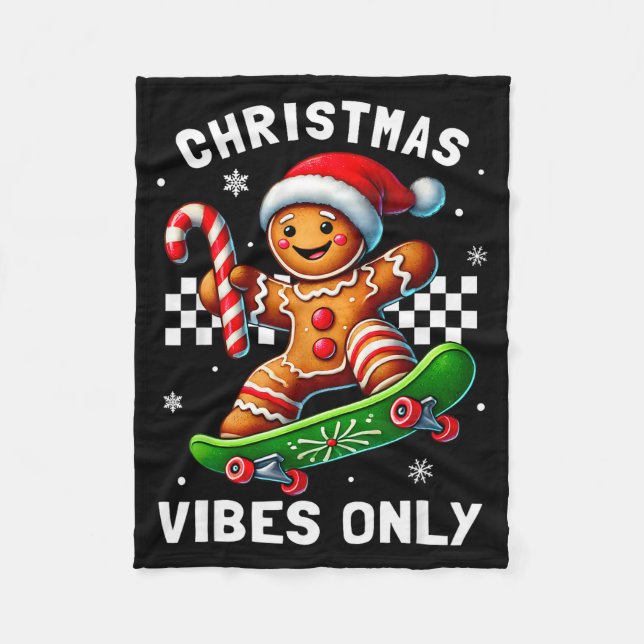 Christmas Pajamas Funny Gingerbread Ginger Christm Fleece Blanket (Front)