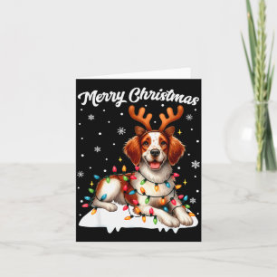 Christmas Pajamas Men Women Kids Britany Spaniel D Card