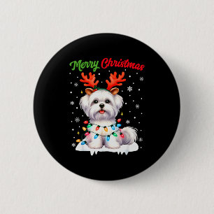 Christmas Pajamas Men Women Kids Maltese Dog Chris 6 Cm Round Badge