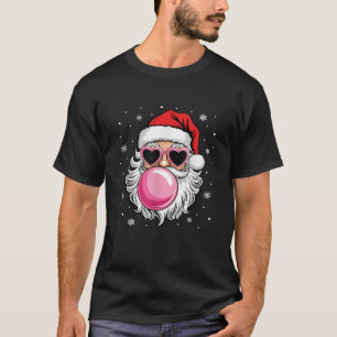 Christmas Pajamas Santa Claus Blowing Bubble Gum C T-Shirt