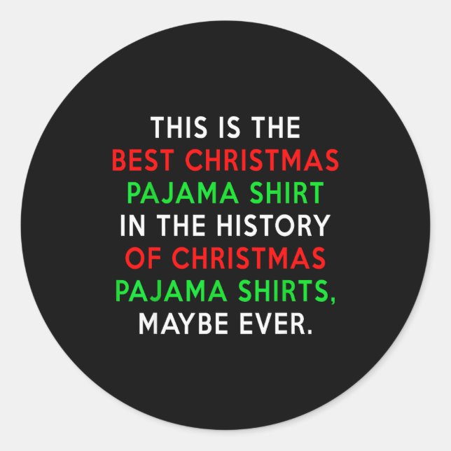 Christmas Pajamas Shirt - Fake News  Classic Round Sticker (Front)