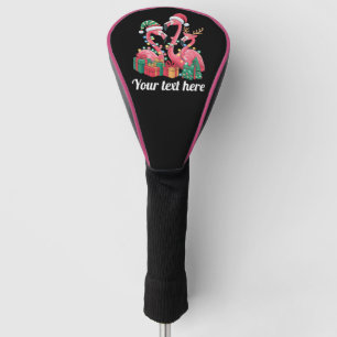Christmas Palm Flamingo Personalised Xmas Lights  Golf Head Cover