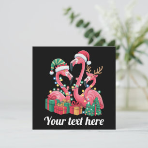 Christmas Palm Flamingo Personalised Xmas Lights  Holiday Card