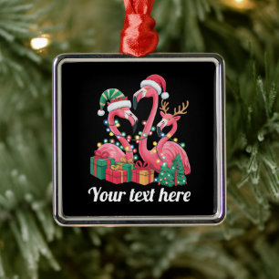 Christmas Palm Flamingo Personalized Xmas Lights  Metal Tree Decoration