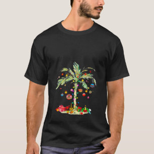 Christmas Palm Tree Coconut Light Hawaiian Tropica T-Shirt