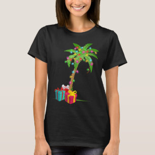 Christmas Palm Tree Coconut Lights Beach Hawaii Xm T-Shirt
