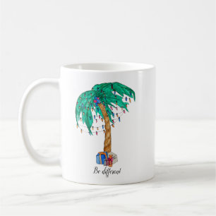 Christmas palm tree coffee mug